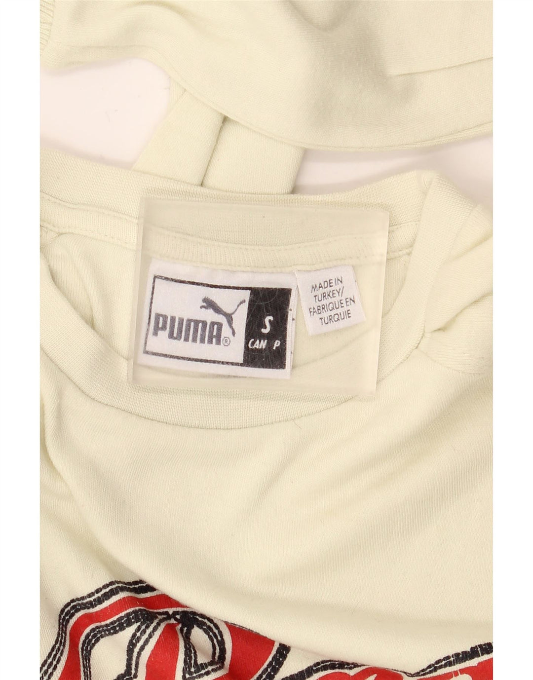 Puma Mens Graphic Top Long Sleeve Small White Cotton