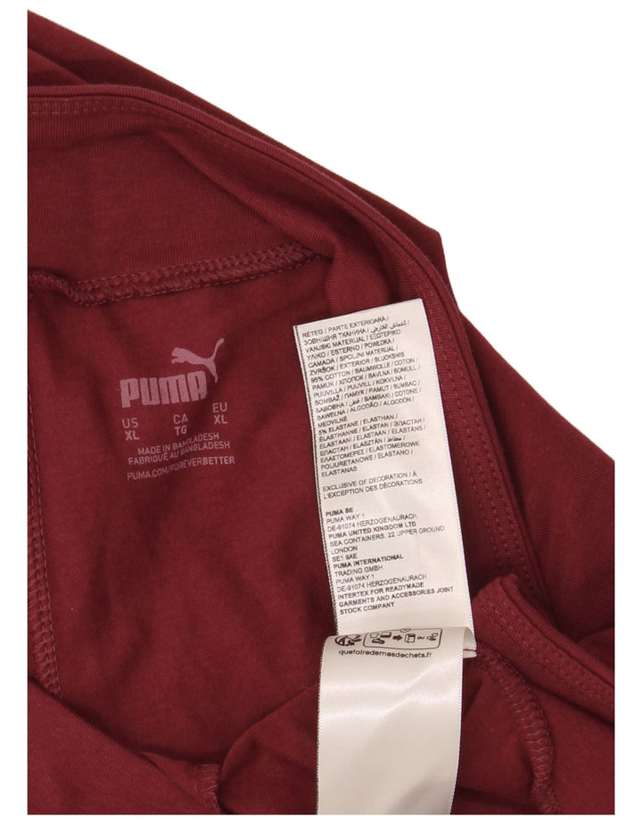 PUMA Womens Graphic Leggings UK 18 XL Burgundy Cotton