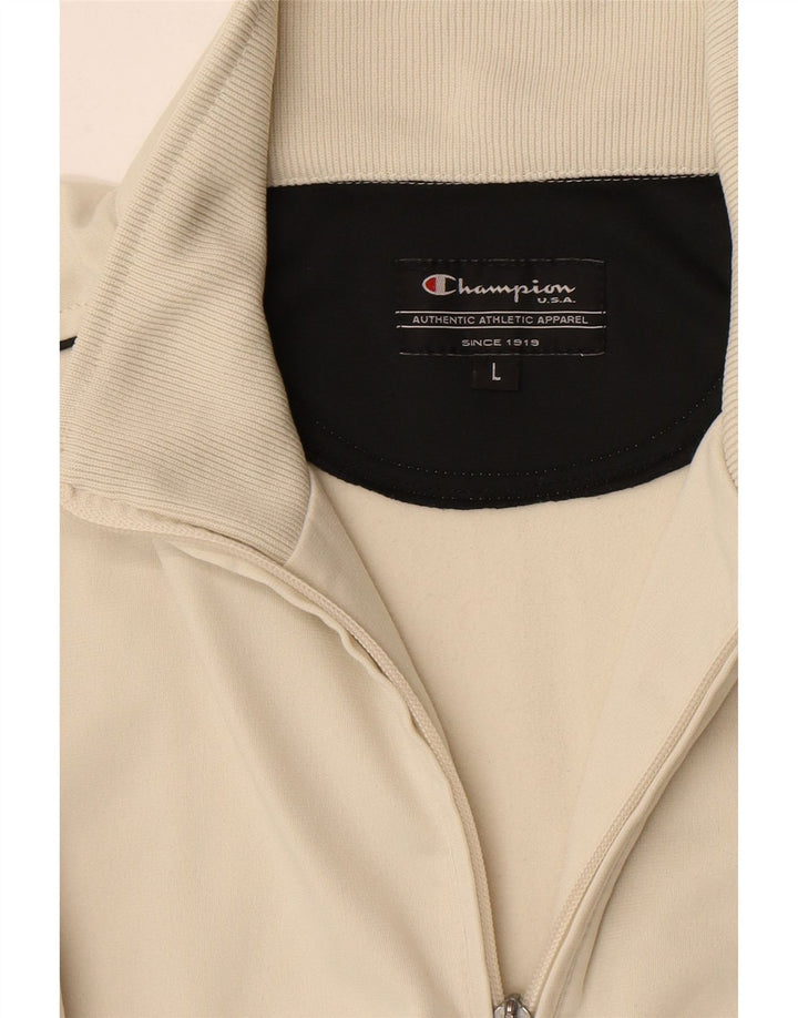 Champion Mens Tracksuit Top Jacket Large Beige