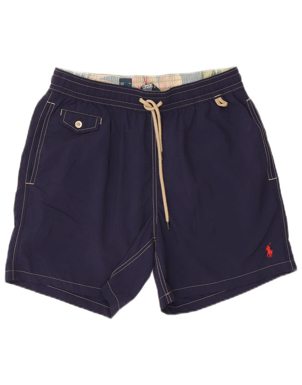 POLO RALPH LAUREN Mens Swimming Shorts Medium  Navy Blue Nylon