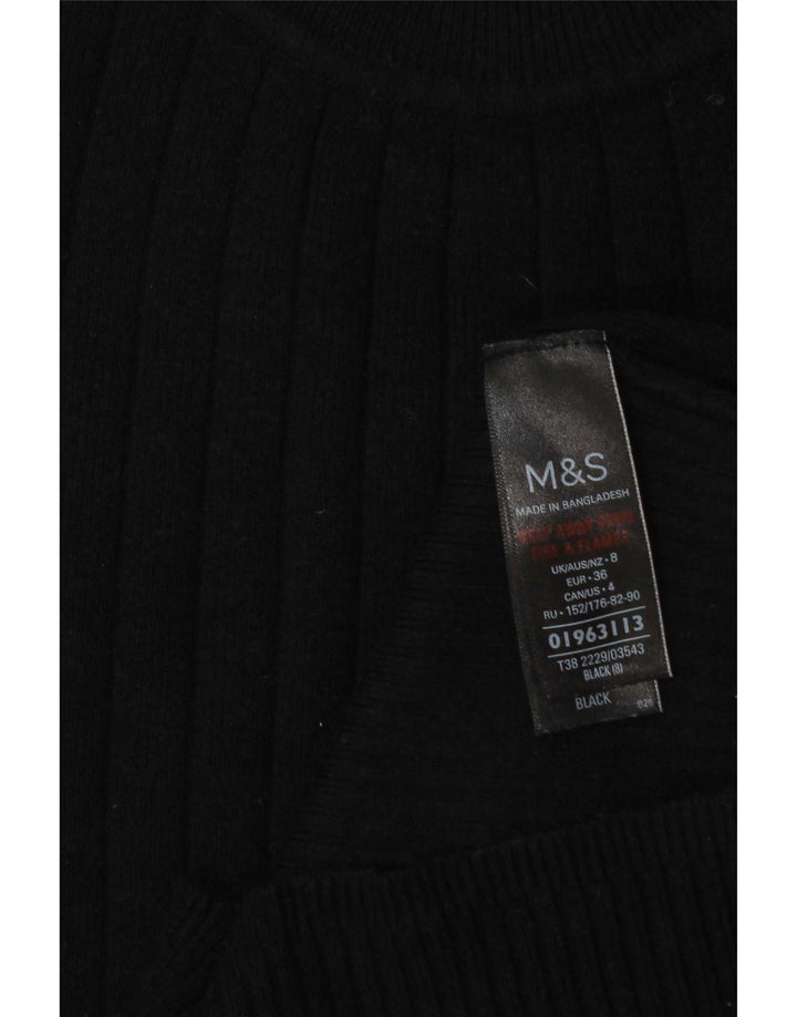 Marks & Spencer Womens Turtle Neck Jumper Sweater UK 8 Small Black