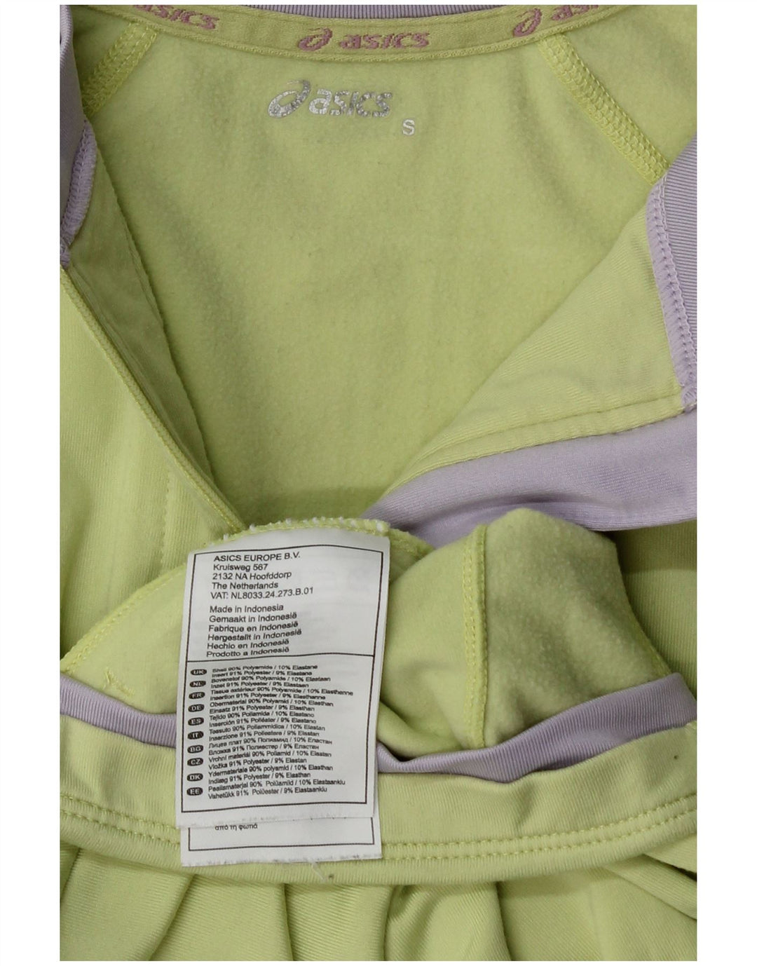 ASICS Womens Graphic Pullover Tracksuit Top UK 10 Small Green Colourblock