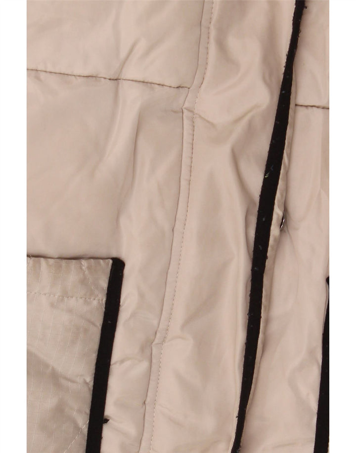 Ted Baker Girls Graphic Hooded Padded Coat 9-10 Years Beige Polyester