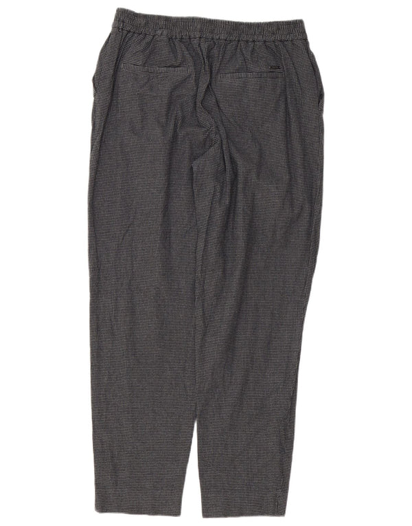 Massimo Dutti Womens Casual Trousers EU 44 XL W34 L28 Grey Houndstooth