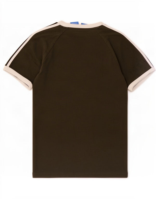 Adidas Mens T-Shirt Top Small Khaki Colourblock Cotton