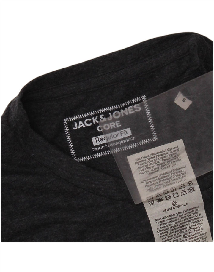 Jack & Jones Mens Regular Fit Graphic T-Shirt Top Small Grey Cotton