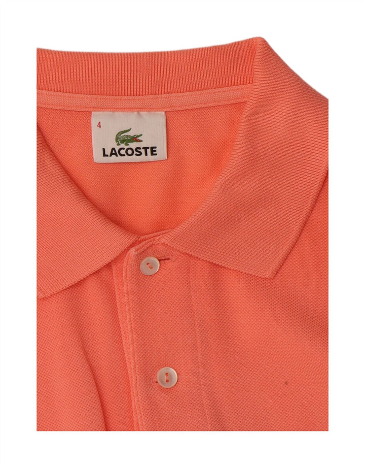 Lacoste Mens Polo Shirt Size 4 Medium Orange Cotton