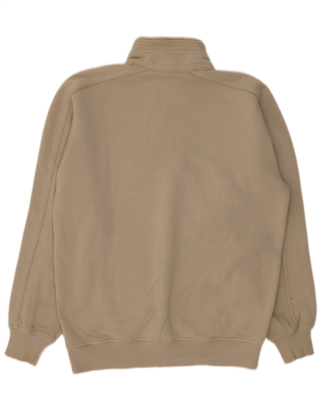 CHAMPION Mens Zip Neck Sweatshirt Jumper Large Grey Cotton