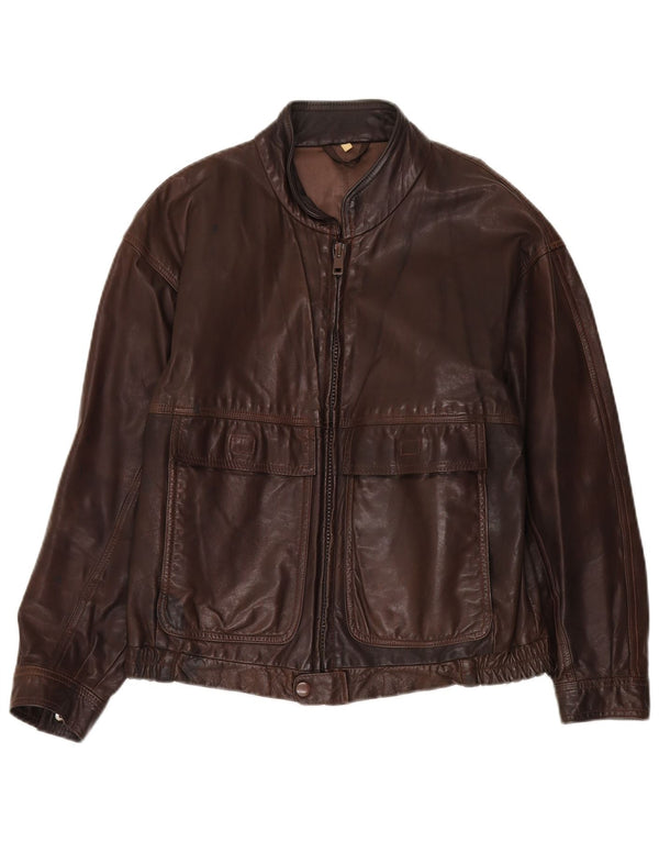 Vintage Mens Leather Jacket UK 36 Small Brown