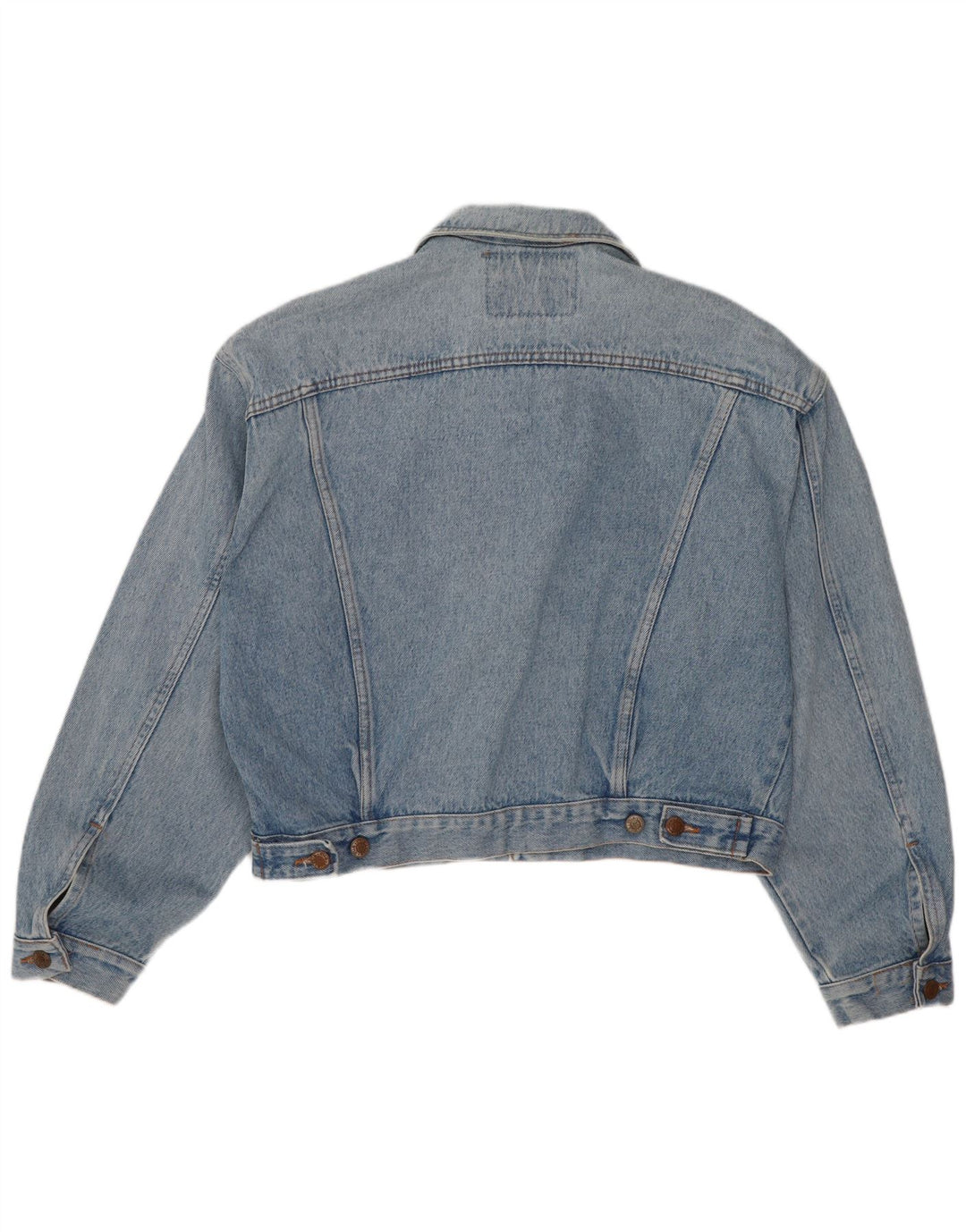 Wild Mens Crop Denim Jacket UK 38 Medium Blue Cotton