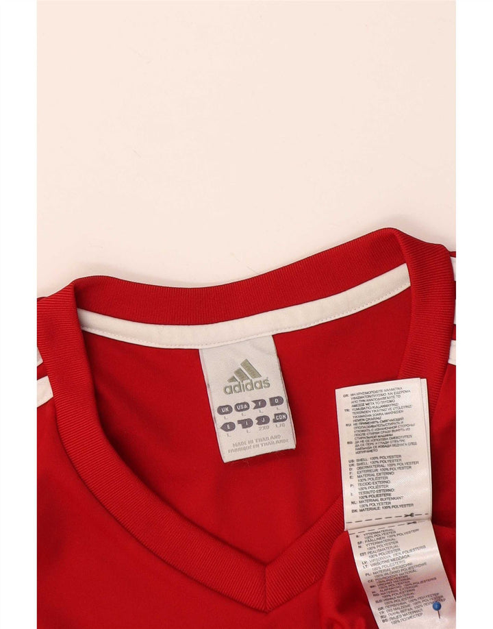 Adidas Mens Climalite T-Shirt Top Large Red Polyester