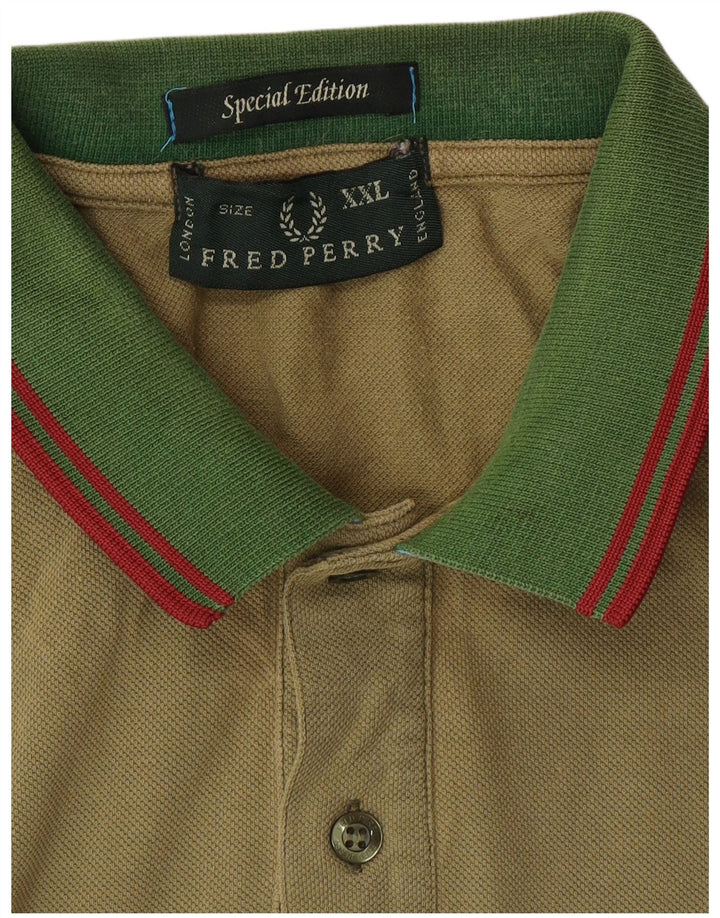 FRED PERRY Boys Polo Shirt 15-16 Years 2XL Khaki