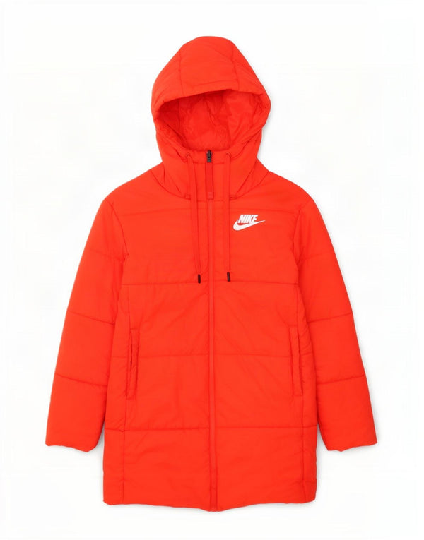 Nike Womens Oversized Graphic Reversible Padded Coat UK 10 Small Orange