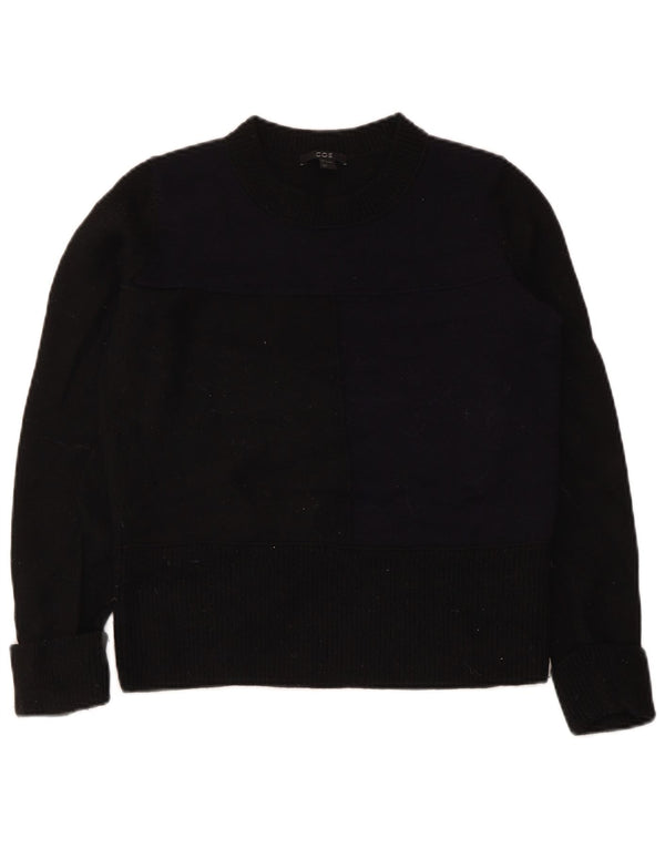 Cos Womens Crew Neck Jumper Sweater UK 10 Small Black Wool
