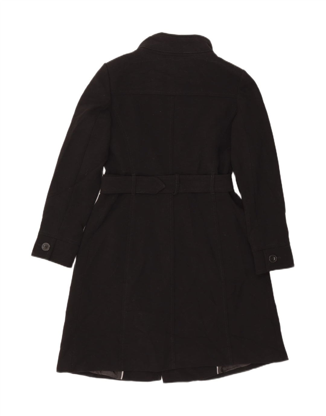 MARKS & SPENCER Womens Overcoat UK 14 Medium Black Polyester
