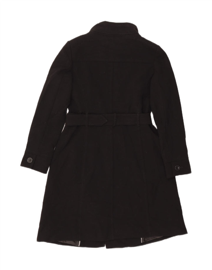 MARKS & SPENCER Womens Overcoat UK 14 Medium Black Polyester