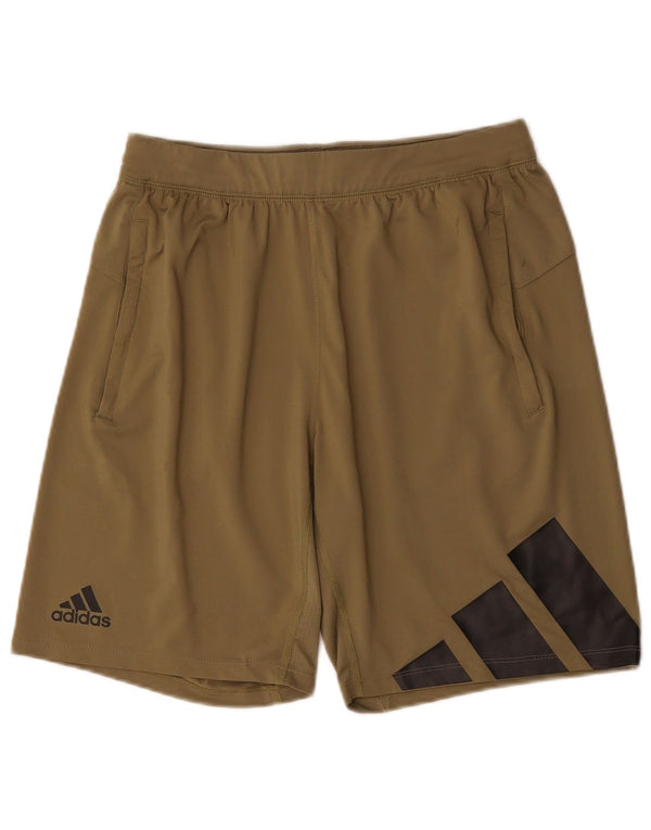 ADIDAS Mens Aeroready Graphic Sport Shorts Medium  Khaki Polyester