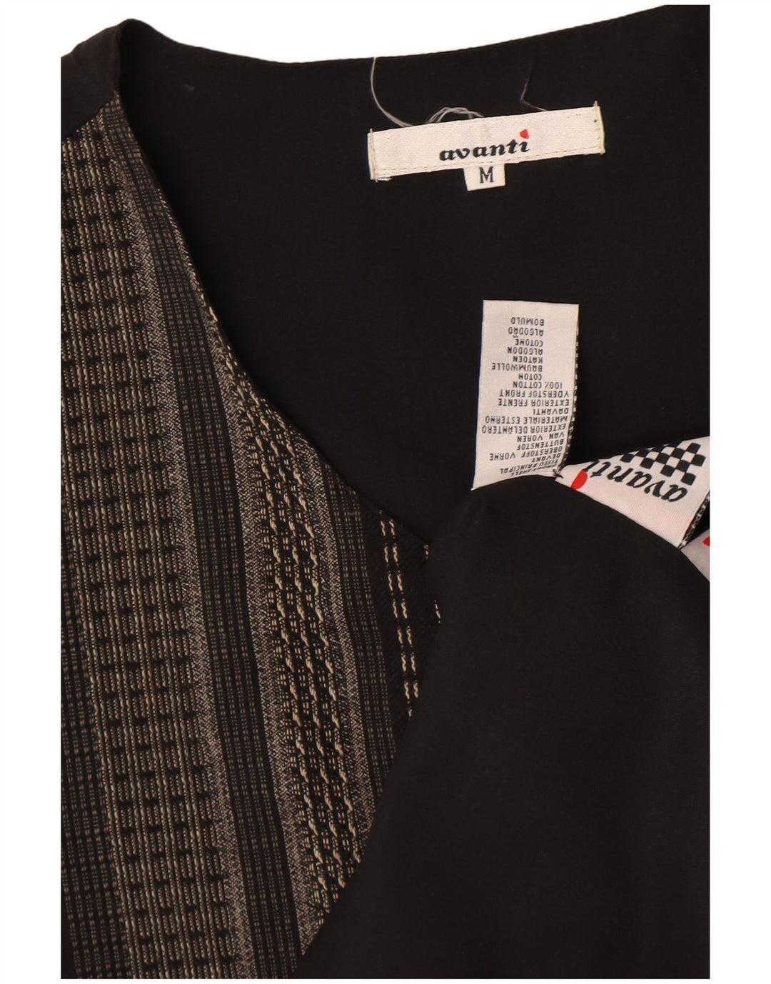 Avanti Mens Waistcoat Medium Black Striped Cotton