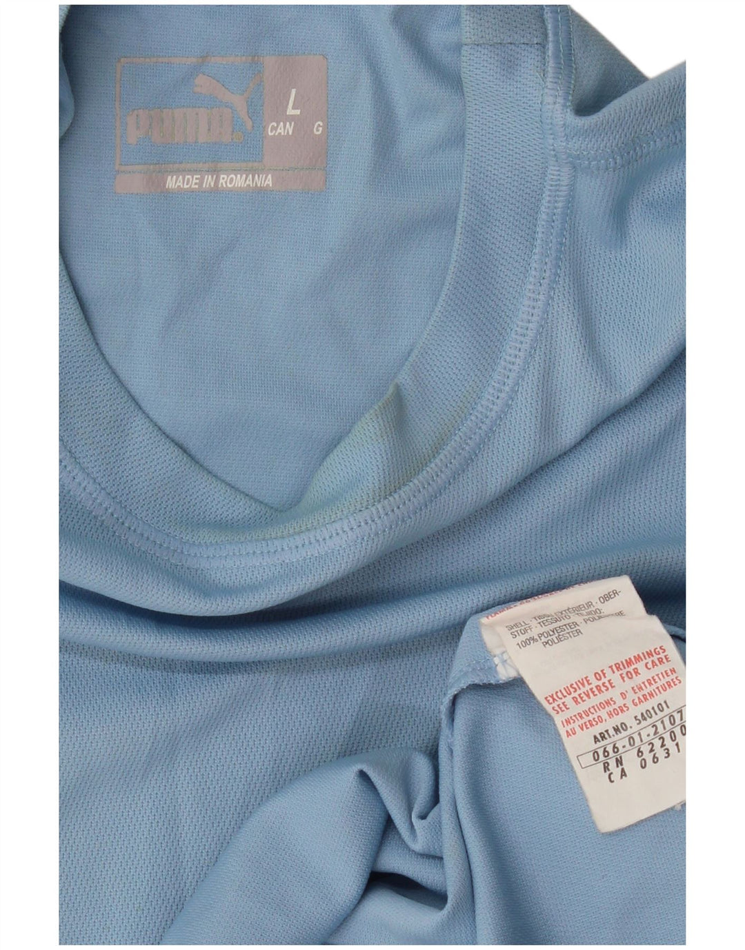 PUMA Mens T-Shirt Top Large Blue Polyester