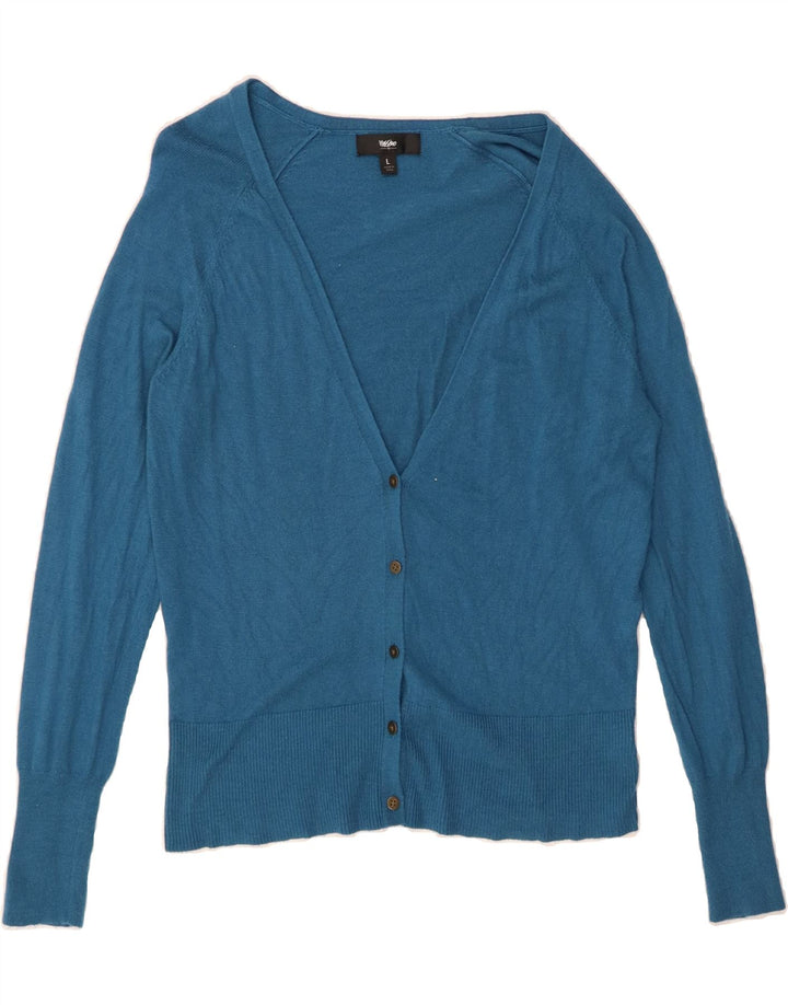 MOSSIMO Womens Cardigan Sweater UK 16 Large Blue Nylon Vintage Mossimo and Second-Hand Mossimo from Messina Hembry 