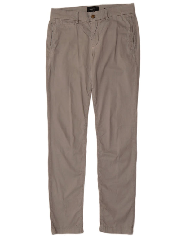 7 For All Mankind Mens Extra Sim Fit Chino Trousers W30 L33 Grey Cotton