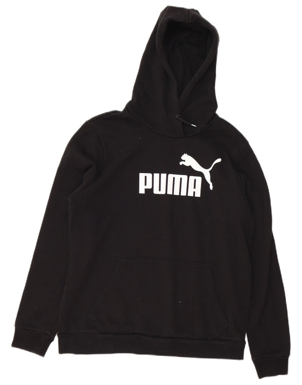 PUMA Womens Graphic Hoodie Jumper UK 16 Large Black Cotton