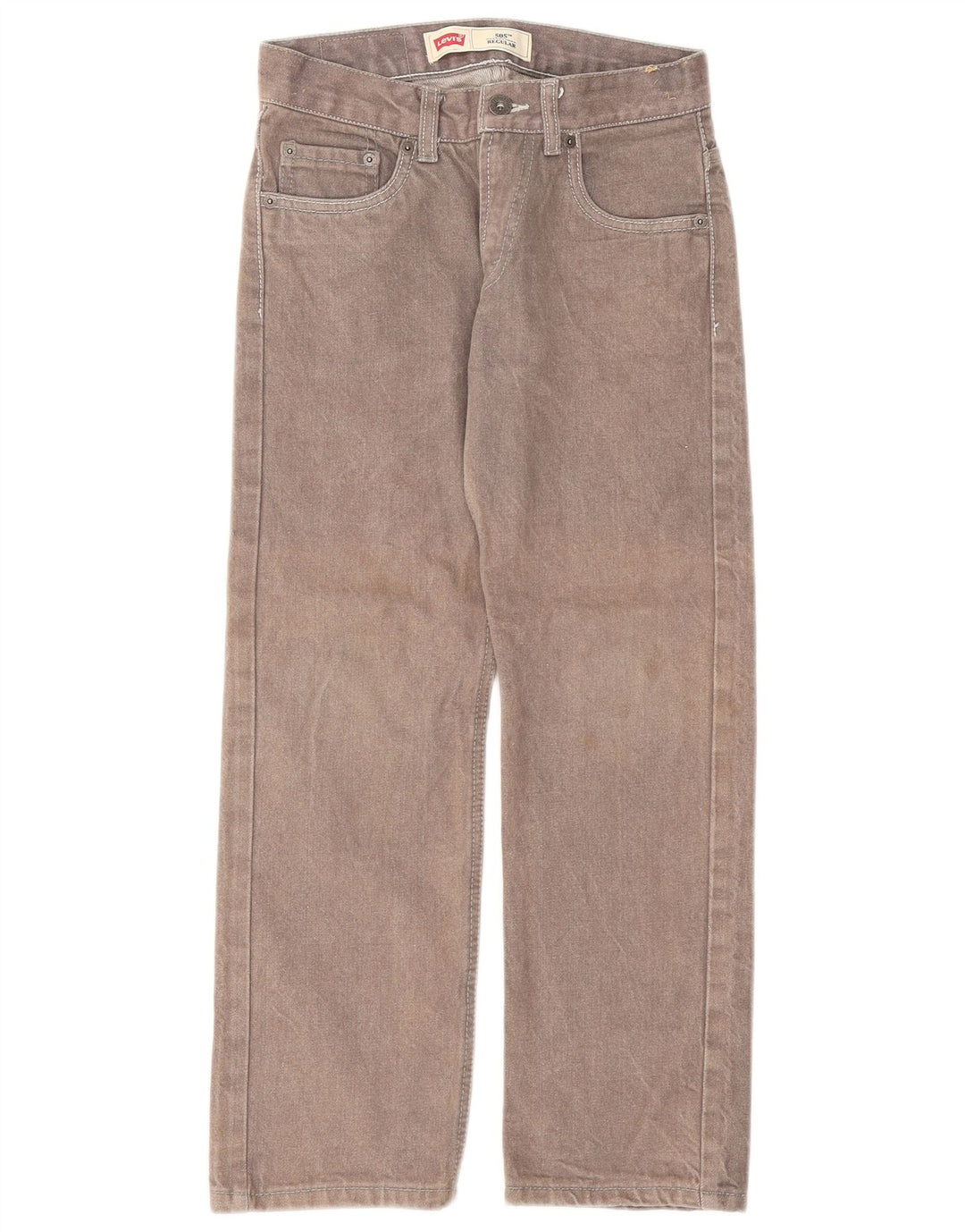 Levi's Womens 505 Regular Straight Jeans W25 L25 Grey Cotton