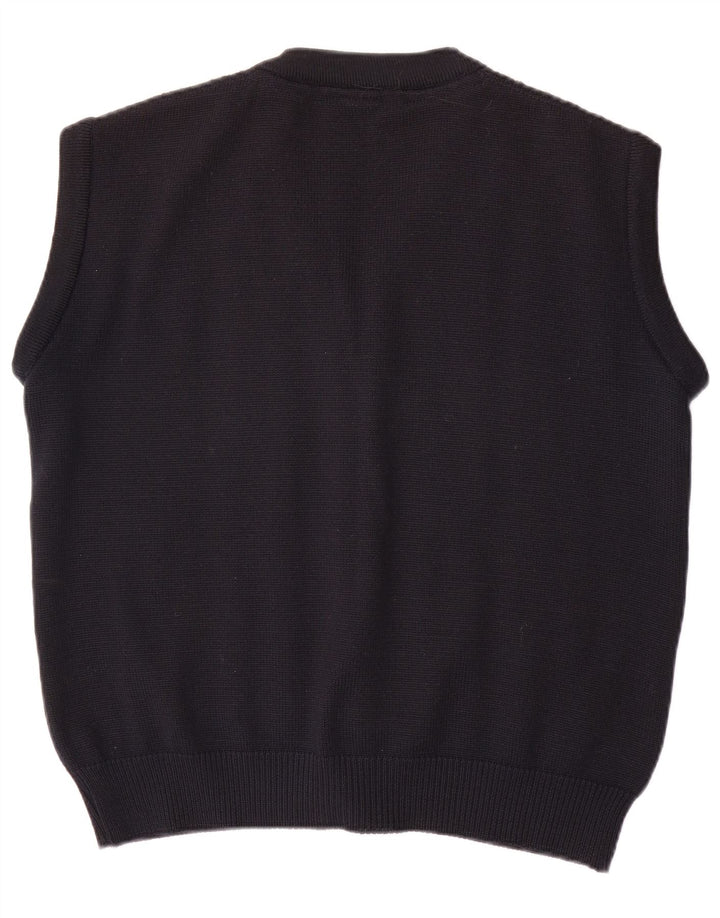WESTBURY Mens Sleeveless Cardigan Sweater Medium Navy Blue
