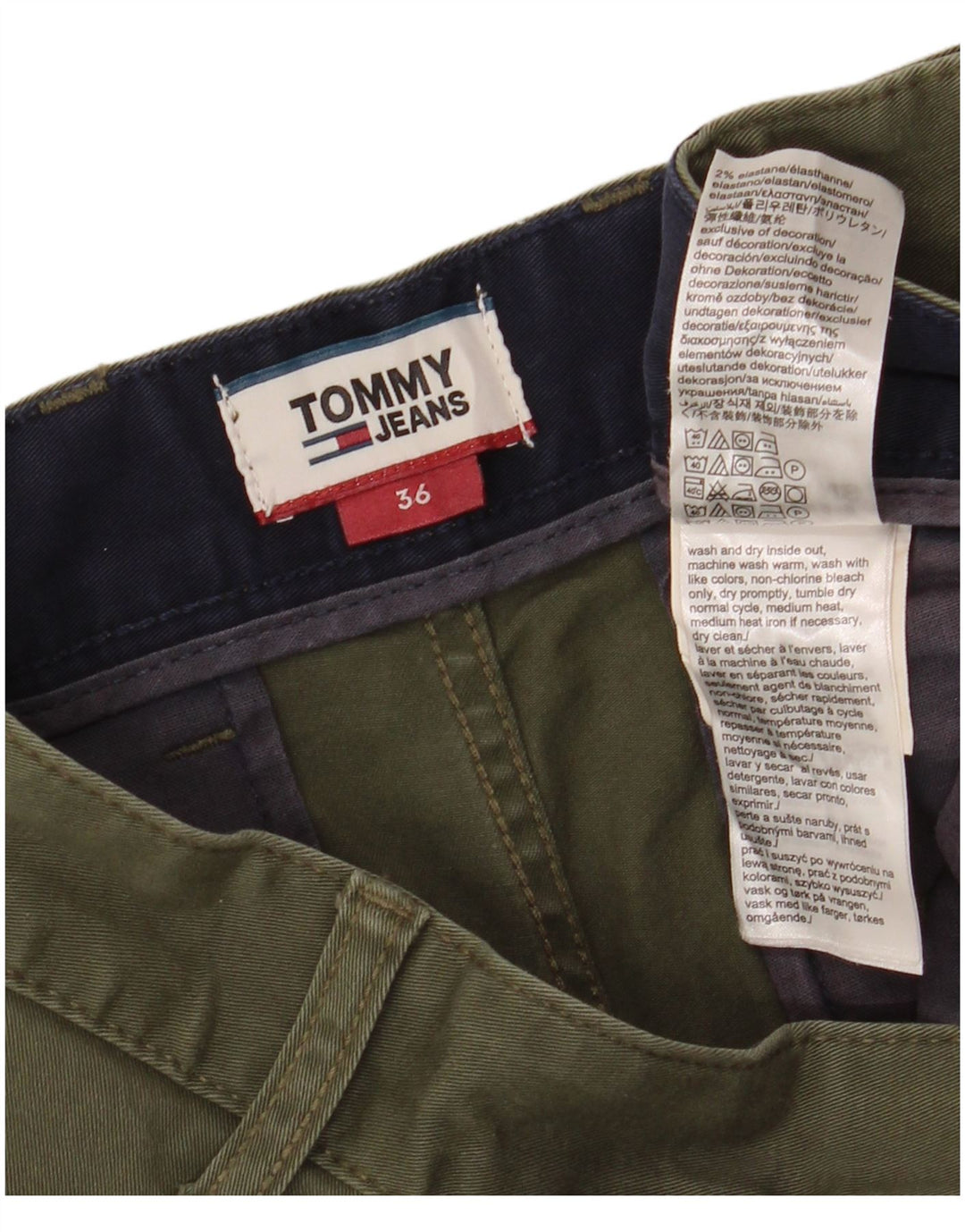 Tommy Hilfiger Mens Chino Shorts W36 Large Khaki Cotton