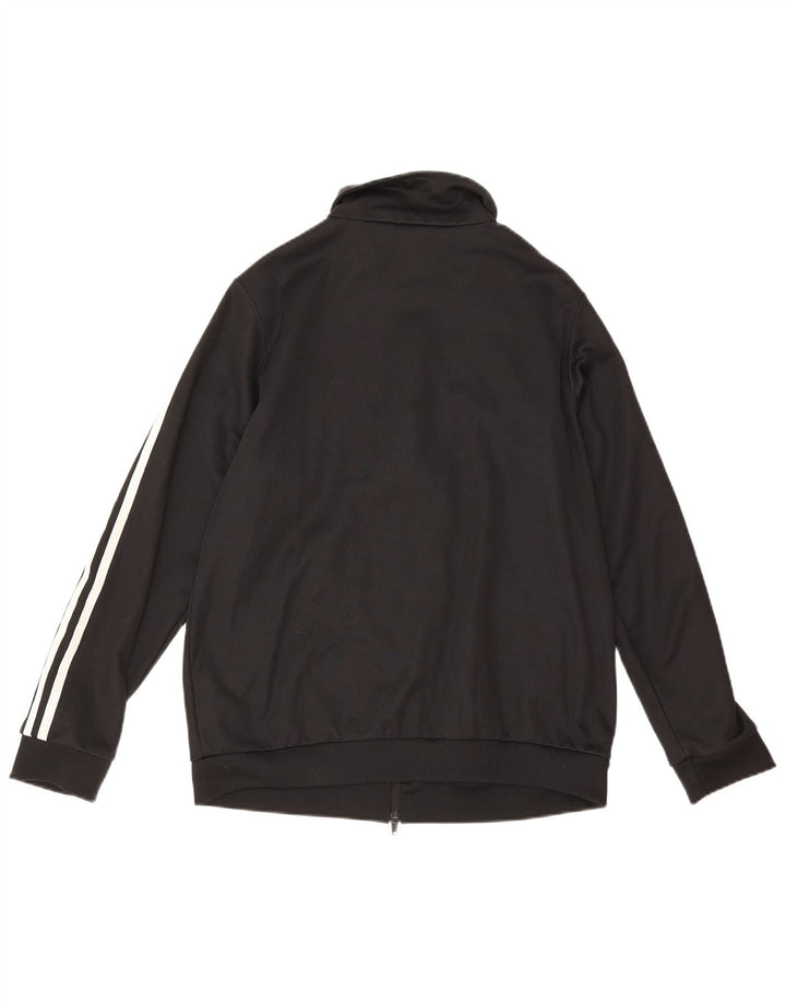Adidas Womens Tracksuit Top Jacket UK 12 Medium Black Cotton