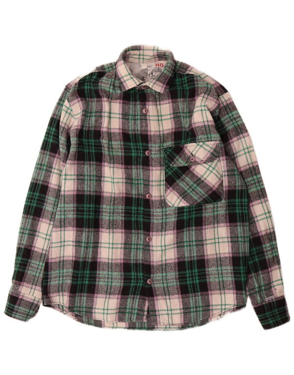 Vintage Mens Flannel Shirt Medium Multicoloured Check Wool