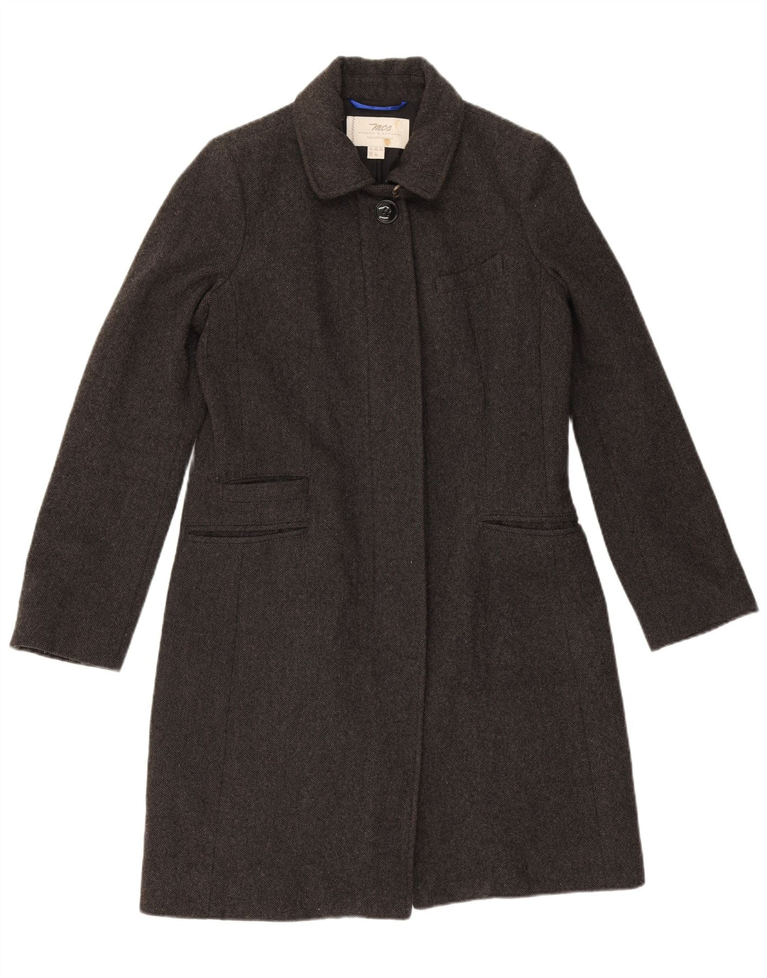 MARLBORO CLASSICS Womens Overcoat UK 12 Medium Grey Wool