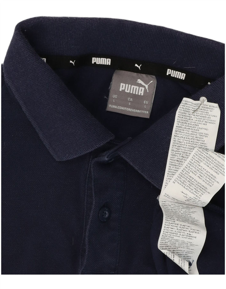 Puma Mens Polo Shirt Large Navy Blue Cotton