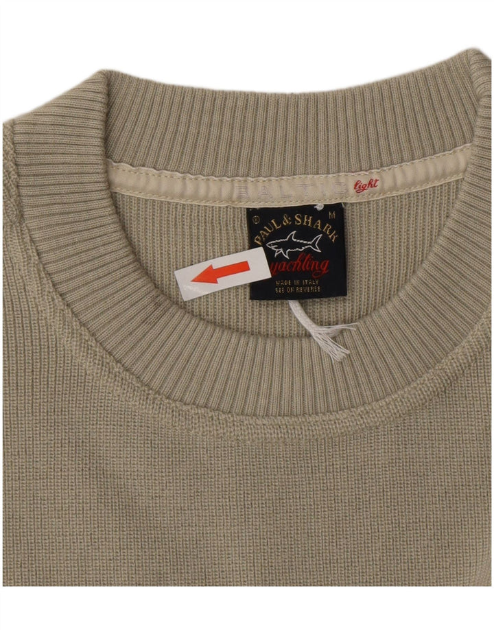 Paul & Shark Mens Yachting Crew Neck Jumper Sweater Medium Khaki