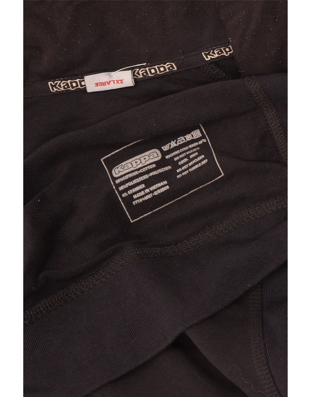 Kappa Mens Tracksuit Top Jacket 2XL Black Cotton