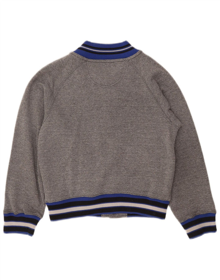 CONVERSE Boys All Star Graphic Varsity Jacket 10-11 Years Grey Cotton