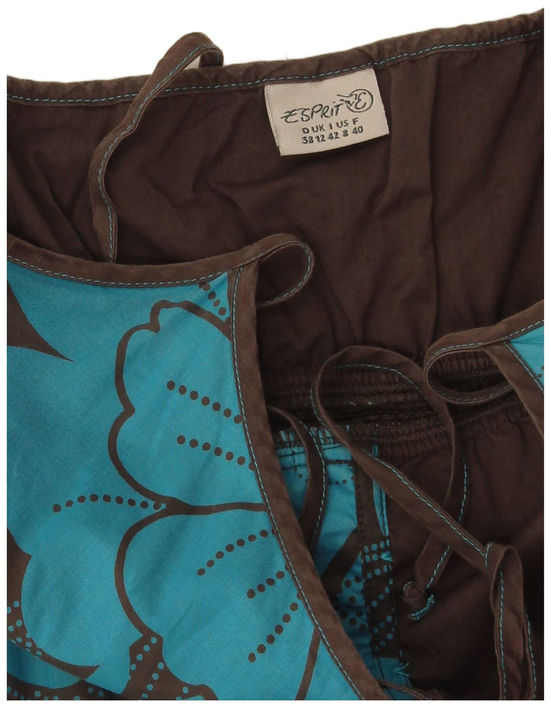 Esprit Womens Slip Dress UK 12 Medium  Black Floral Cotton