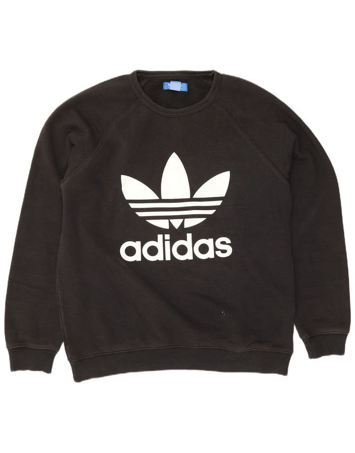 Adidas Mens Graphic Sweatshirt Jumper Medium Black