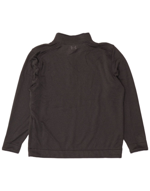 Under Armour Mens Zip Neck Sweatshirt Jumper 2XL Black Polyester