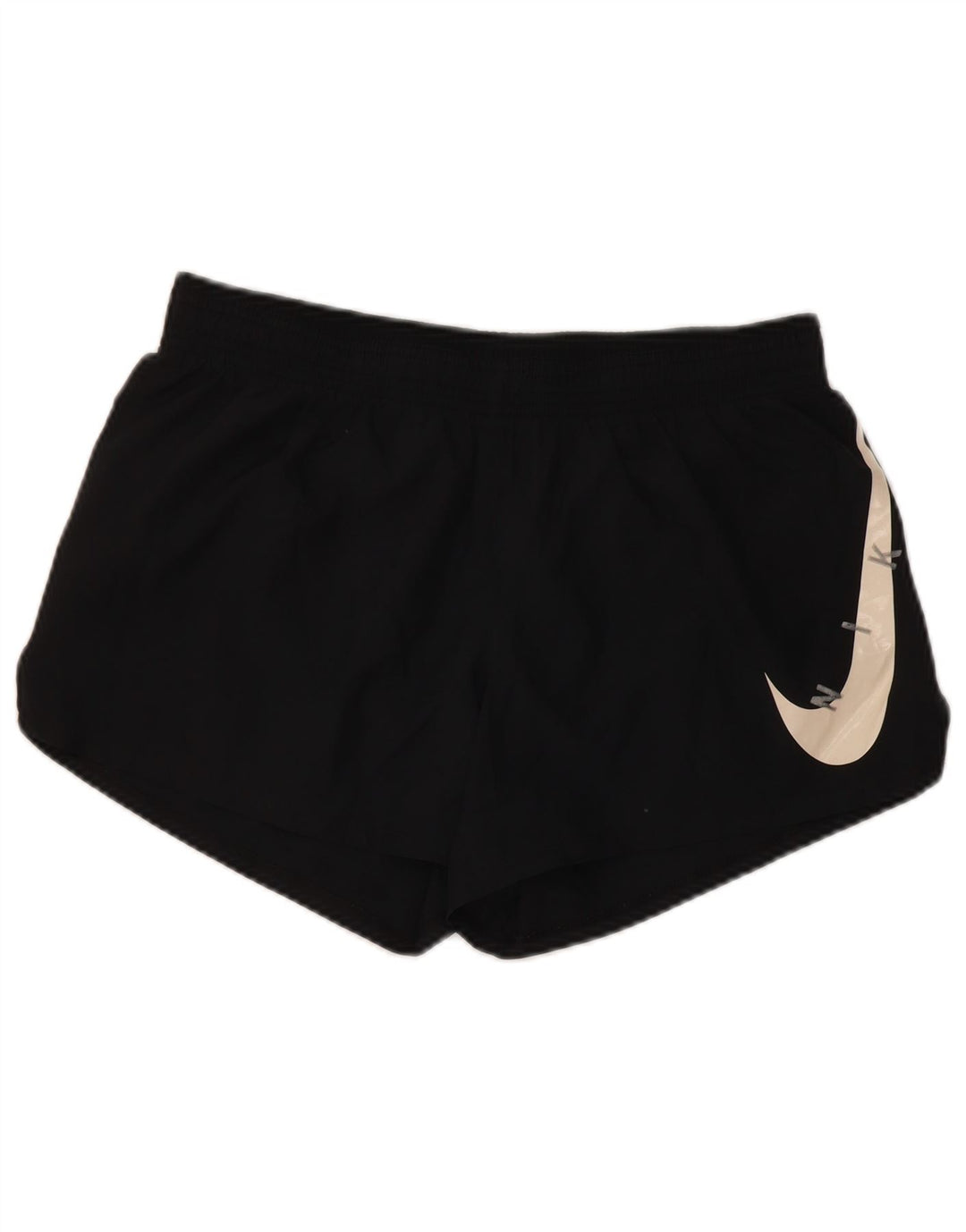 Nike Womens Dri Fit Graphic Sport Shorts UK 14 Medium  Black Polyester
