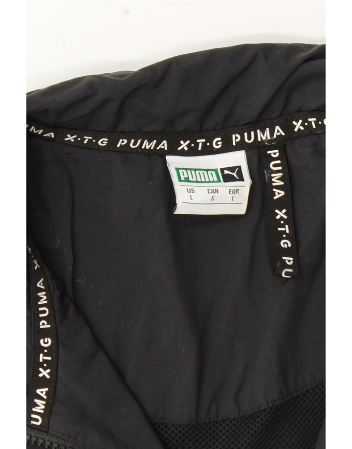 PUMA Mens Graphic Rain Jacket UK 40 Large Black Polyamide