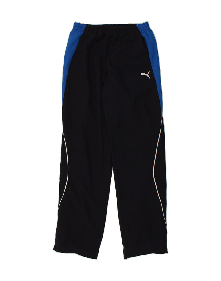 PUMA Mens Tracksuit Trousers Small Navy Blue Colourblock Polyester