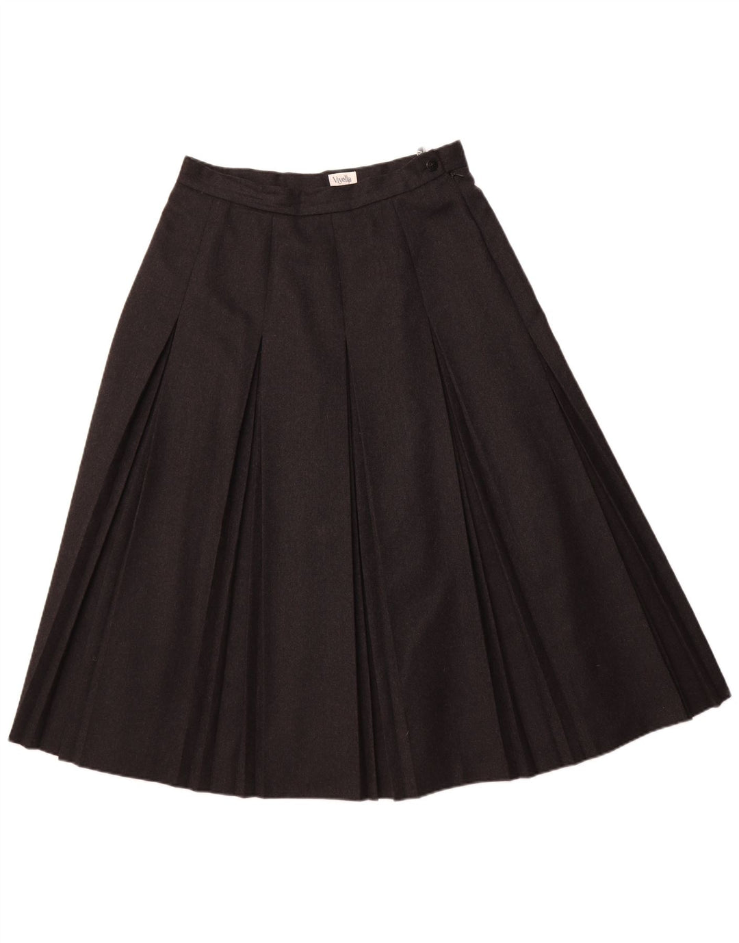 VIYELLA Womens Pleated Skirt UK 16 Large W32  Grey New Wool