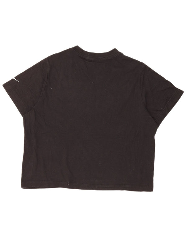 NIKE Girls Loose Fit Crop Graphic T-Shirt Top 13-14 Years XL Black