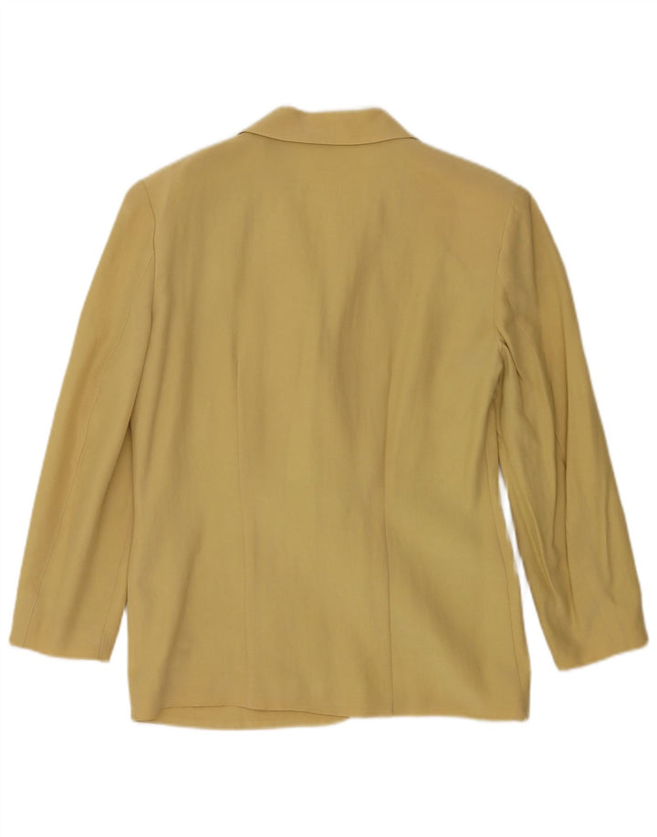 Vintage Womens 3/4 Sleeve Blazer Jacket IT 42 Medium Yellow Wool