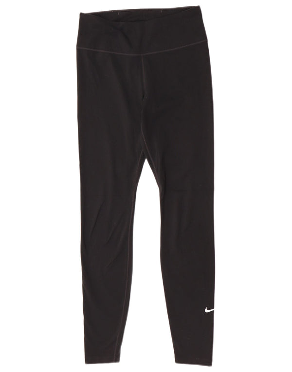 Nike Womens Dri Fit Leggings UK 8 Small Black Polyester Sports