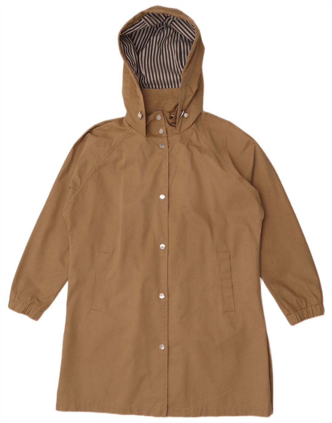 Zara Womens Hooded Oversized Raincoat UK 10 Small Beige