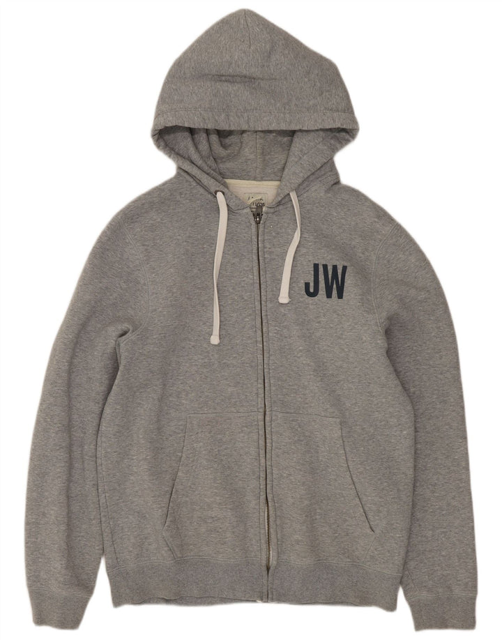 Jack Wills Womens Graphic Zip Hoodie Sweater UK 14 Medium Grey Flecked