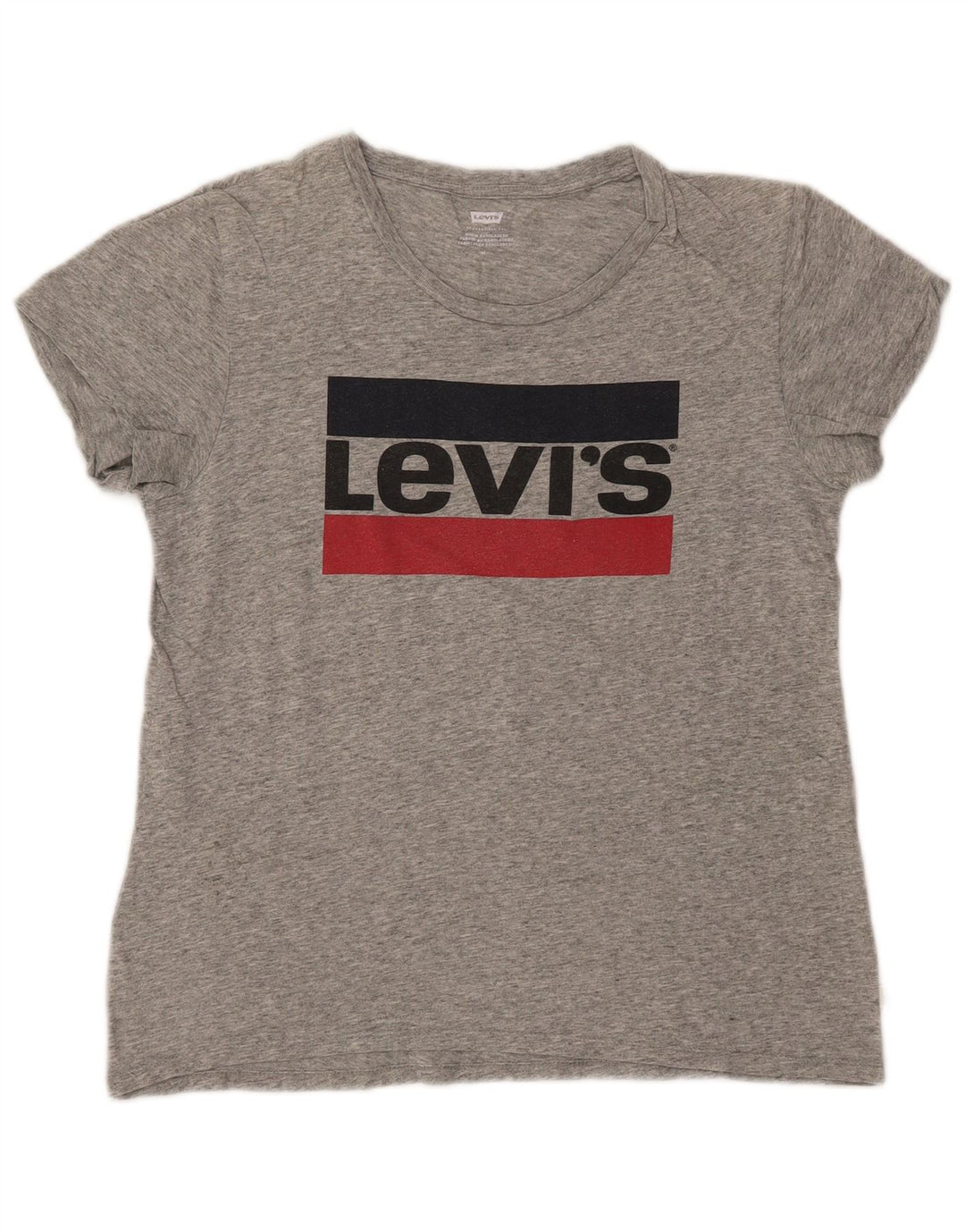 LEVI'S Womens Graphic T-Shirt Top UK 12 Medium Grey Flecked