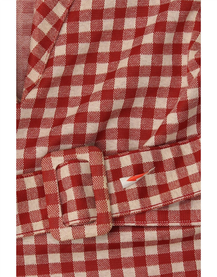 Zara Womens A-Line Dress UK 8 Small Red Gingham Polyester